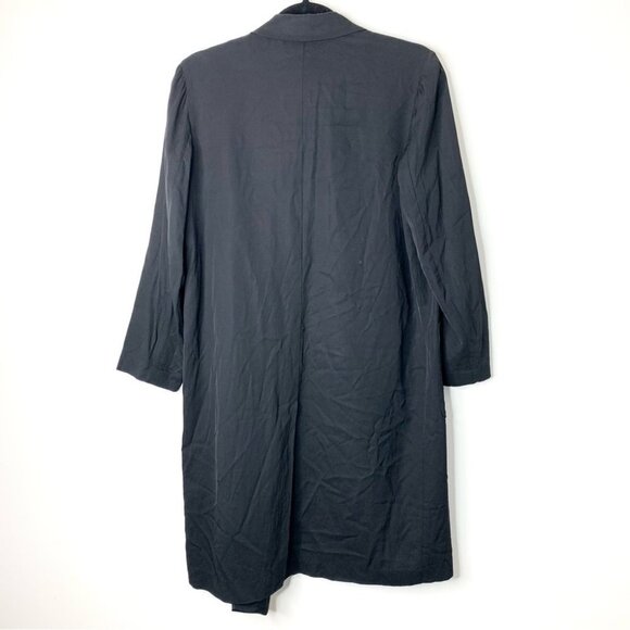 Aritzia Wilfred Free Long Blazer Trench Coat Jacket Lightweight Black Satin S - Picture 10 of 13